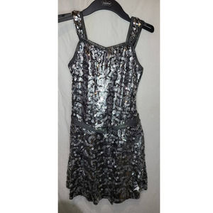 Revoluion Silver Sequin Dance Costume Size MA